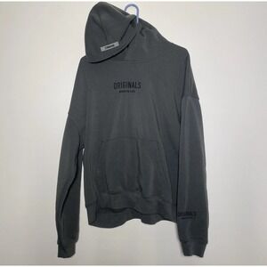 Brooklyn Cloth Originals Hoodie Mens Medium Fleece Green Olive Green Gray Drop